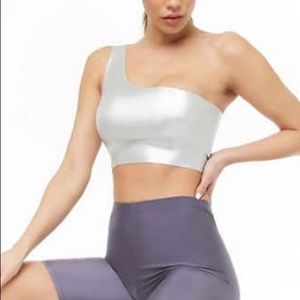 Kikiriki metallic silver top